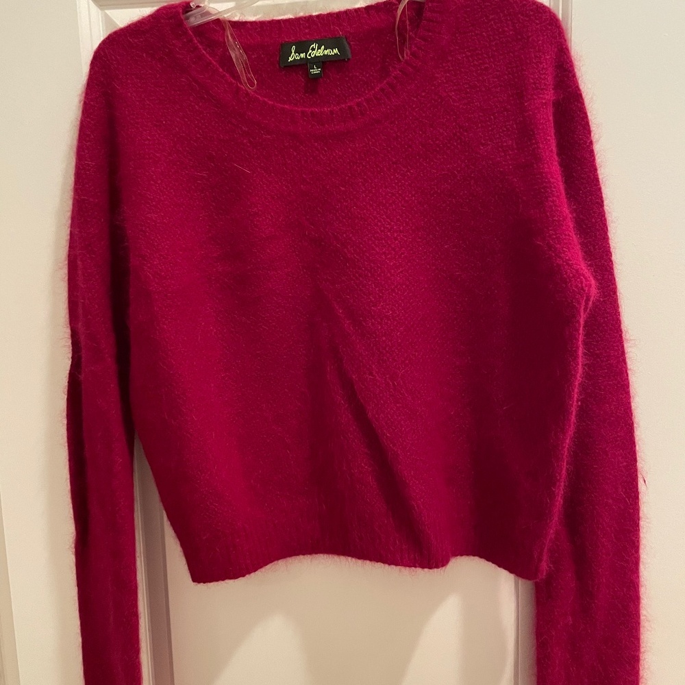 Sam Edelman magenta cropped sweater